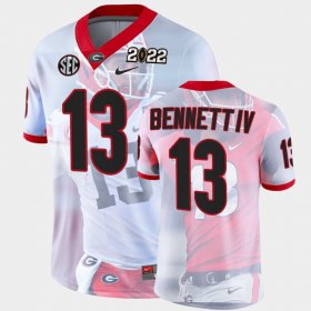 #13 Stetson Bennett College Football UGA 2022 National Championship Decisive Highlights Mens White Jersey 236407-207