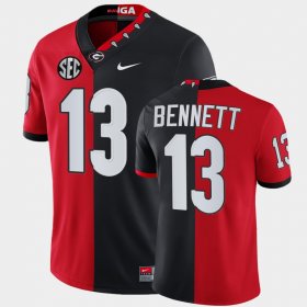 #13 Stetson Bennett Split Edition University of Georgia Mascot 100th Anniversary Men's Red Black Jersey 420959-727