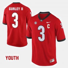 #3 Todd Gurley II College Football University of Georgia Youth Red Jersey 184233-828
