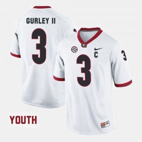 #3 Todd Gurley II College Football University of Georgia Youth White Jersey 381784-632