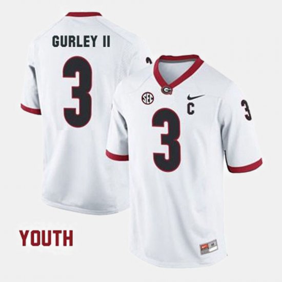 #3 Todd Gurley II College Football University of Georgia Youth White Jersey 381784-632