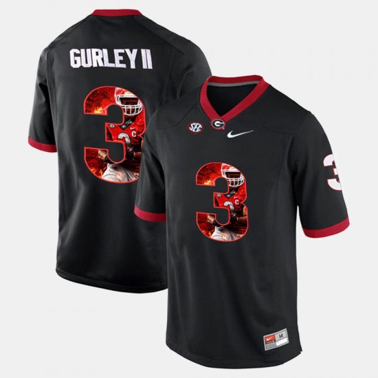 #3 Todd Gurley II Player Pictorial UGA Bulldogs Men\'s Black Jersey 331549-918
