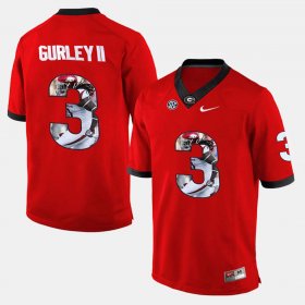 #3 Todd Gurley II Player Pictorial University of Georgia Men's Red Jersey 334847-485