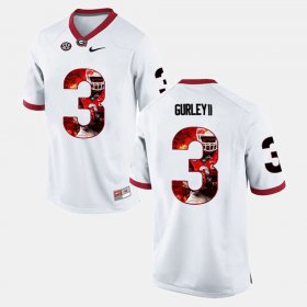 #3 Todd Gurley II Player Pictorial Georgia Bulldogs Mens White Jersey 224883-685
