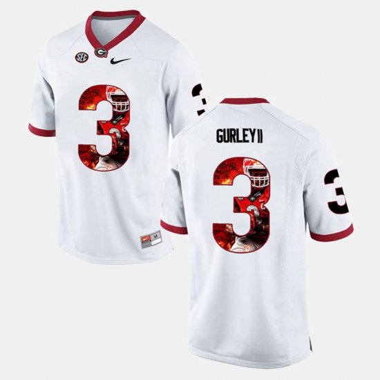 #3 Todd Gurley II Player Pictorial Georgia Bulldogs Mens White Jersey 224883-685