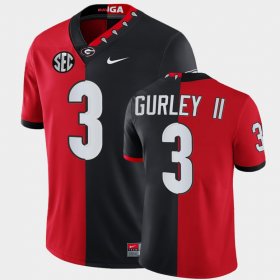 #3 Todd Gurley II Split Edition Georgia 100th Season NFL Alumni Men Red Black Jersey 453195-318