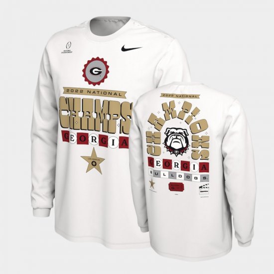 2022 National Champions Georgia Celebration Men\'s White T-Shirt 723092-362