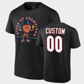 #00 Custom University of Georgia x Atlanta Braves 2021 State of Champions Peach Men's Black T-Shirt 327637-924