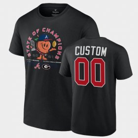 #00 Custom Georgia x Atlanta Braves 2021 State of Champions Peach Men Black T-Shirt 490966-358
