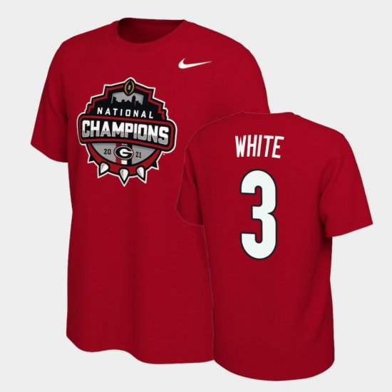 #3 Zamir White 2021 National Champions Georgia Celebration Men Red T-Shirt 133508-552