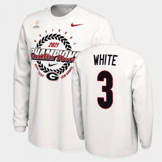 #3 Zamir White 2021 National Champions Georgia Expression Mens White T-Shirt 122327-541