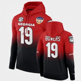 #19 Brock Bowers 2021 Orange Bowl Georgia Bulldogs Color Crash Men's Black Red Hoodie 893519-231