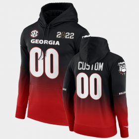 #00 Custom College Football UGA Bulldogs 2022 National Champions Men's Black Red Hoodie 491704-307