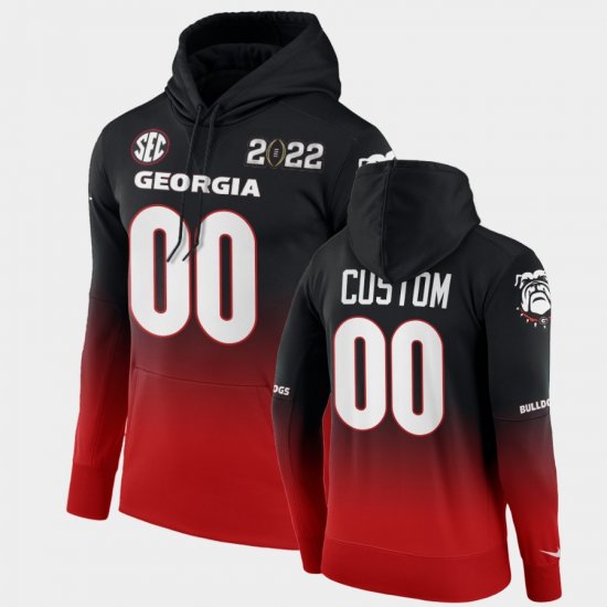 #00 Custom College Football UGA Bulldogs 2022 National Champions Men\'s Black Red Hoodie 491704-307