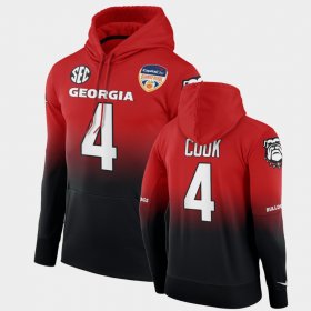 #4 James Cook 2021 Orange Bowl University of Georgia Color Crash Men Black Red Hoodie 950096-741
