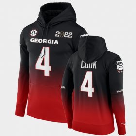 #4 James Cook College Football UGA 2022 National Champions Men's Black Red Hoodie 258590-249