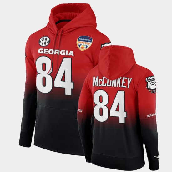 #84 Ladd McConkey 2021 Orange Bowl UGA Color Crash Men\'s Black Red Hoodie 547097-872