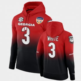 #3 Zamir White 2021 Orange Bowl University of Georgia Color Crash Mens Black Red Hoodie 268853-334