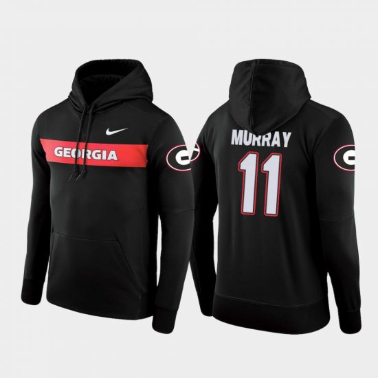 #11 Aaron Murray Sideline Seismic UGA Bulldogs Football Performance Mens Black Hoodie 697606-344