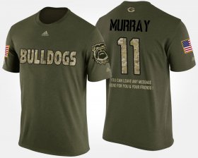 #11 Aaron Murray Military Georgia Bulldogs Short Sleeve With Message Men's Camo T-Shirt 860520-685