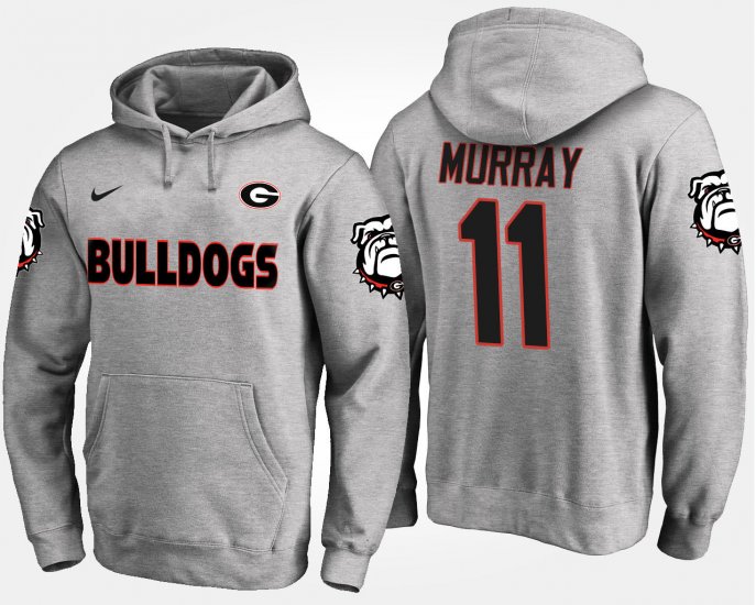#11 Aaron Murray Name and Number UGA Men Gray Hoodie 582181-567