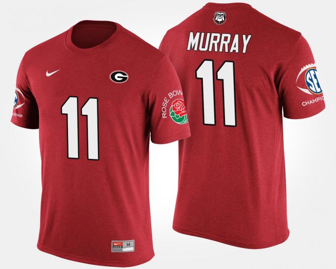 #11 Aaron Murray Bowl Game University of Georgia Southeastern Conference Rose Bowl Men\'s Red T-Shirt 353278-538