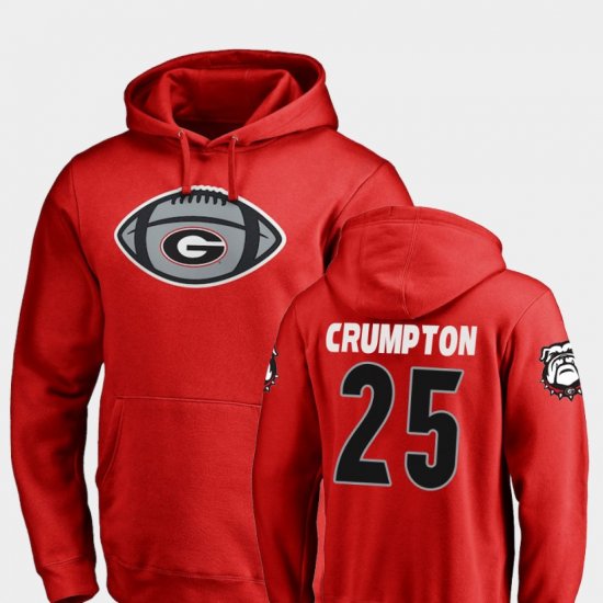 #25 Ahkil Crumpton Game Ball Georgia Bulldogs Football Men Red Hoodie 488968-237