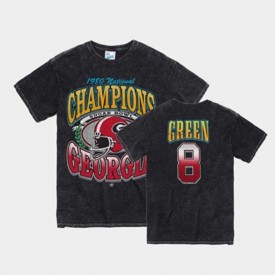#8 A.J. Green Vintage Tubular UGA Bulldogs 1980 National Championship Men\'s Black T-Shirt 842834-316