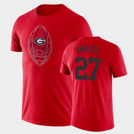 #27 Austin Kirksey Football Icon UGA Legend Men\'s Red T-Shirt 695092-827