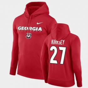 #27 Austin Kirksey Facility Performance Georgia Bulldogs Pullover Mens Red Hoodie 741972-560