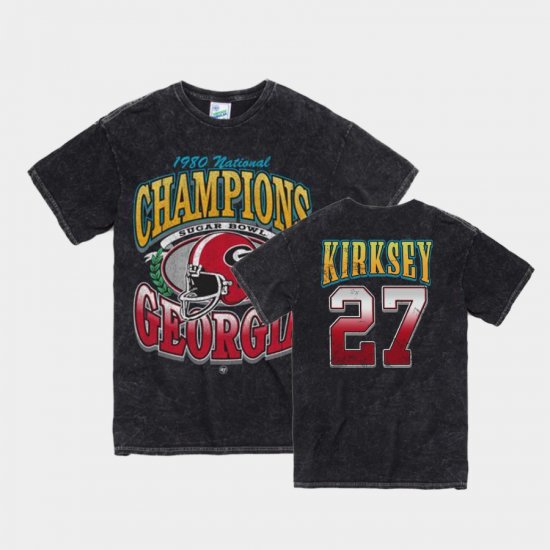 #27 Austin Kirksey Vintage Tubular Georgia 1980 National Championship Men Black T-Shirt 614169-487