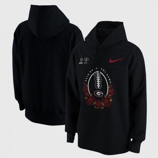 Bowl Game UGA College Football Playoff 2018 Rose Bowl Bound Illustration Men Black Hoodie 123299-114