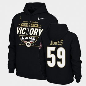 #59 Broderick Jones 2021 National Champions UGA Bulldogs Locker Room Men's Black Hoodie 990069-701