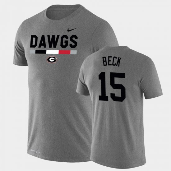 #15 Carson Beck Team DNA University of Georgia Legend Performance Mens Heathered Gray T-Shirt 521370-809