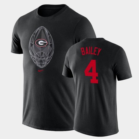#4 Champ Bailey Football Icon Georgia Legend Mens Black T-Shirt 259835-482