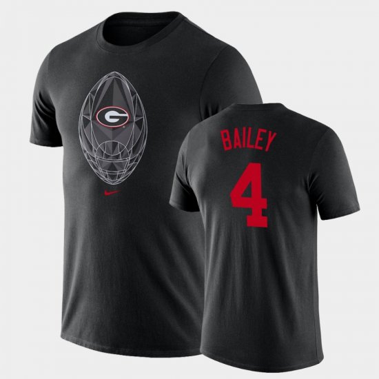 #4 Champ Bailey Football Icon Georgia Legend Mens Black T-Shirt 259835-482