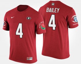 #4 Champ Bailey Bowl Game UGA Southeastern Conference Rose Bowl Mens Red T-Shirt 249471-681