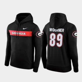 #89 Charlie Woerner Sideline Seismic Georgia Football Performance Men's Black Hoodie 509959-417