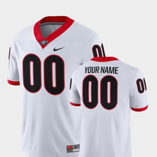 #00 Custom College Football University of Georgia 2018 Game Men\'s White Jersey 988327-700