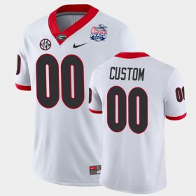 #00 Custom 2021 Peach Bowl UGA College Football Men's White Jersey 553940-795