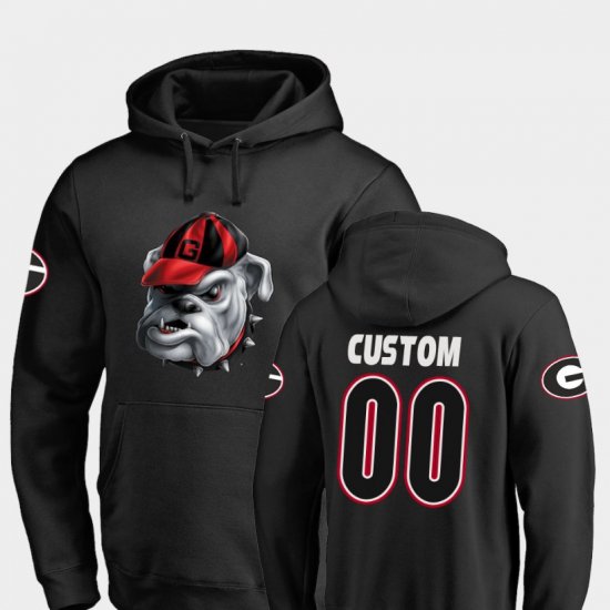 #00 Custom Midnight Mascot Georgia Football Men\'s Black Hoodie 243149-444