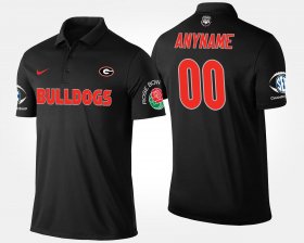 #00 Custom Bowl Game UGA Southeastern Conference Rose Bowl Name and Number Men Black Polo 398348-962