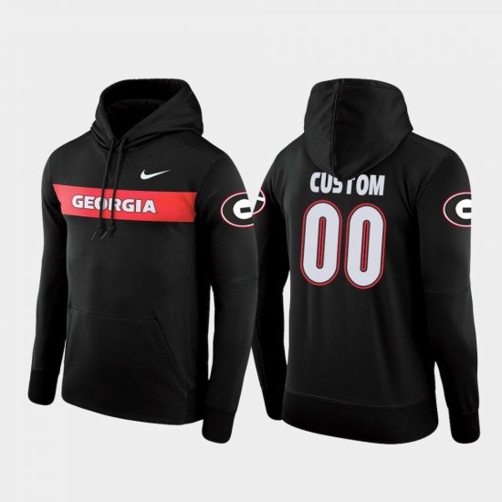 #00 Custom Sideline Seismic UGA Bulldogs Football Performance Mens Black Hoodie 516997-897