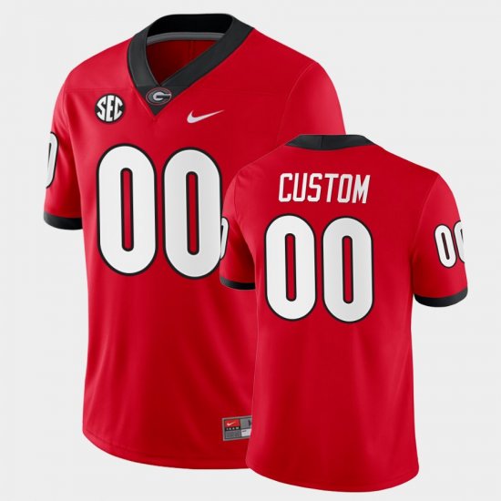 #00 Custom College Football University of Georgia Home Game Men Red Jersey 567834-518