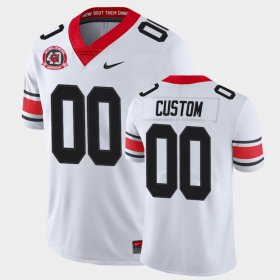 #00 Custom College Football UGA Bulldogs 40th Anniversary Alternate Mens White Jersey 355056-994