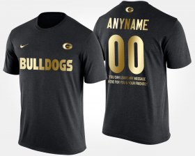 #00 Custom Gold Limited UGA Short Sleeve With Message Mens Black T-Shirt 344765-494