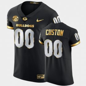 #00 Custom Golden Edition Georgia Bulldogs 2020-21 Authentic Men's Black Jersey 880535-221