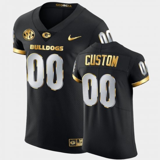 #00 Custom Golden Edition Georgia Bulldogs 2020-21 Authentic Men\'s Black Jersey 880535-221