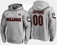#00 Custom Name and Number Georgia Bulldogs Mens Gray Hoodie 203881-741