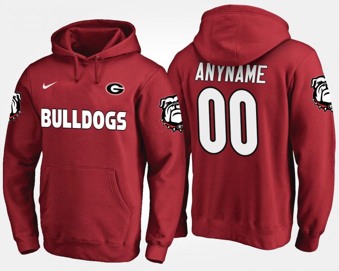 #00 Custom Name and Number UGA Men Red Hoodie 383577-371